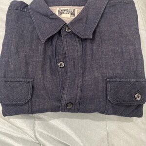 Converse Men's Navy Button-Up Shirt Jacket